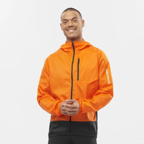 Orange Salomon Bonatti Cross Men's Windbreaker | IE HI9184